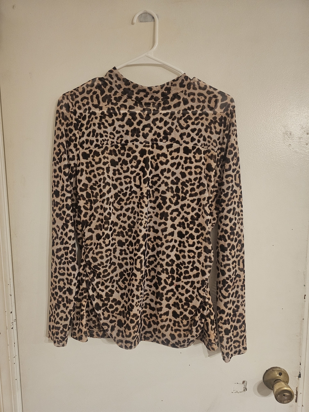 Maurices Leopard Print Long Sleeve Top - Beige & Black